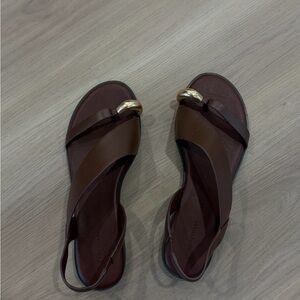 Sanctuary Brown Flats with Gold Detail